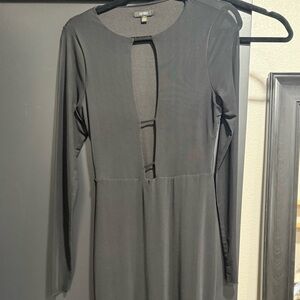 AFRM Black Backless Long Sleeve Dress